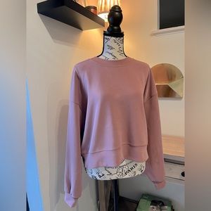 Lululemon Perfectly Oversized Cropped Crew *Softstreme-Spiced Chai-Blush-Size 8